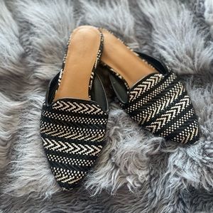Black and Tan Boho Universal Thread Mules